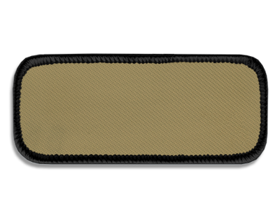 Blank Rectangle Patch 3 3/8" x 1 3/8" Tan 13 on Black 03 Merrow Border
