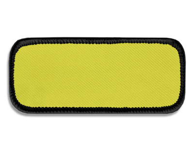 Blank Rectangle Patch 3 3/8" x 1 3/8" Yellow 15 on Black 03 Merrow Border