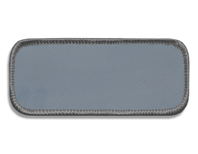 Blank Rectangle Patch 3 3/8" x 1 3/8" Silver 08 on Silver Grey 19 Merrow Border