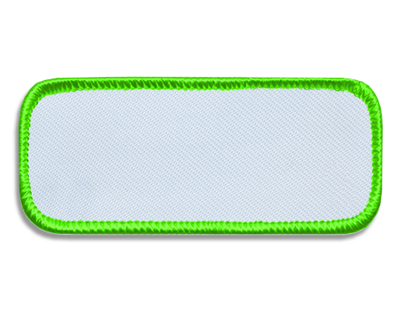 Blank Rectangle Patch 3 3/8" x 1 3/8" White 18 on Sweet Pea 36 Merrow Border