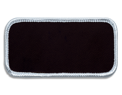 Blank Rectangle Patch 3 5/8" x 1 5/8" Brown 12 on White 00 Merrow Border