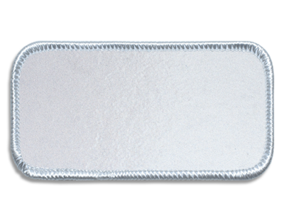 Blank Rectangle Patch 3 5/8" x 1 5/8" Brite White 51 on White 00 Merrow Border