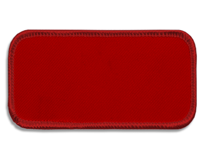Blank Rectangle Patch 3 5/8" x 1 5/8" Red 16 on Red 01 Merrow Border