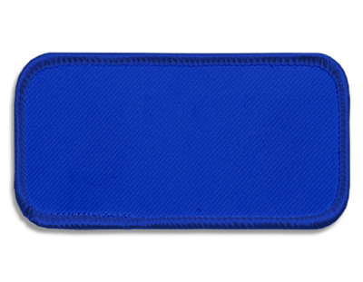 Blank Rectangle Patch 3 5/8" x 1 5/8" Royal 04 on Royal Blue 02 Merrow Border