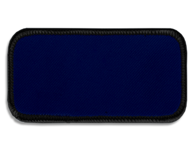 Blank Rectangle Patch 3 5/8" x 1 5/8" Black 03 on Black 03 Merrow Border