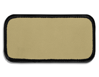 Blank Rectangle Patch 3 5/8" x 1 5/8" Tan 13 on Black 03 Merrow Border