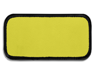 Blank Rectangle Patch 3 5/8" x 1 5/8" Yellow 15 on Black 03 Merrow Border