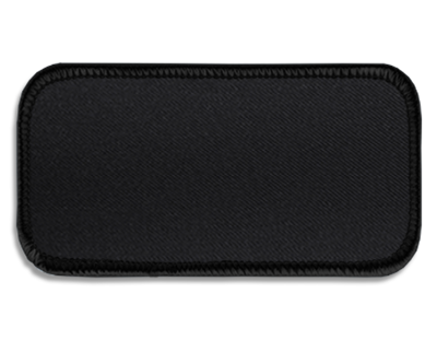 Blank Rectangle Patch 3 5/8" x 1 5/8" Charcoal Grey 19 on Black 03 Merrow Border