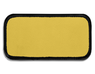 Blank Rectangle Patch 3 5/8" x 1 5/8" Lemon 23 on Black 03 Merrow Border
