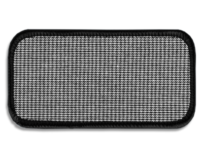 Blank Rectangle Patch 3 5/8" x 1 5/8" Black/White Houndstooth 81 on Black 03 Merrow Border