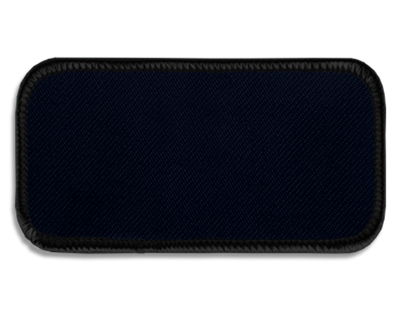 Blank Rectangle Patch 3 5/8" x 1 5/8" Check Mark Navy 90 on Black 03 Merrow Border