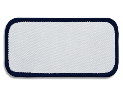 Blank Rectangle Patch 3 5/8" x 1 5/8" White 18 on Midnight Navy 05 Merrow Border