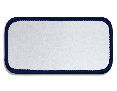 Blank Rectangle Patch 3 5/8" x 1 5/8" Bright White 51 on Midnight 05 Merrow Border