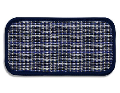 Blank Rectangle Patch 3 5/8" x 1 5/8" Blue/Navy/White 77 on Midnight Navy 05 Merrow Border
