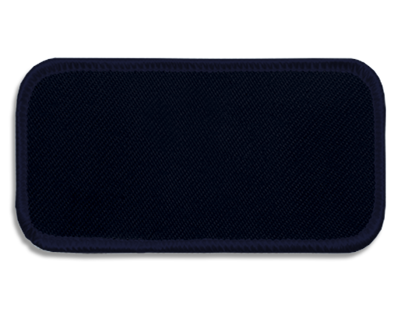 Blank Rectangle Patch 3 5/8" x 1 5/8" Check Mark Navy 90 on Midnight Navy 05 Merrow Border