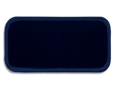 Blank Rectangle Patch 3 5/8" x 1 5/8" Dark Navy 01 on Navy C 06 Merrow Border