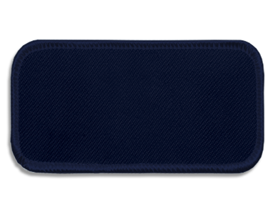 Blank Rectangle Patch 3 5/8" x 1 5/8" Light Navy 02 on Navy C 06 Merrow Border