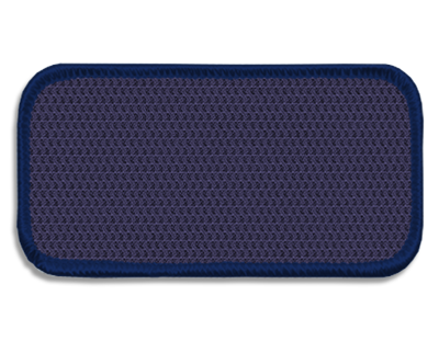 Blank Rectangle Patch 3 5/8" x 1 5/8" Classic Dark Navy 73 on Navy C 06 Merrow Border