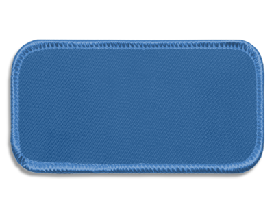 Blank Rectangle Patch 3 5/8" x 1 5/8" Gulf Blue 06 on Peacock 08 Merrow Border
