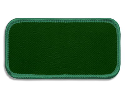 Blank Rectangle Patch 3 5/8" x 1 5/8" Kelly Green 11 on Kelly Green 09 Merrow Border