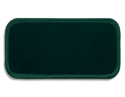 Blank Rectangle Patch 3 5/8" x 1 5/8" Dark Green 09 on Spruce Green 10 Merrow Border