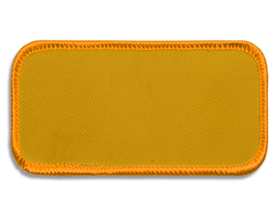 Blank Rectangle Patch 3 5/8" x 1 5/8" Dark Gold 20 on Dark Gold 16 Merrow Border