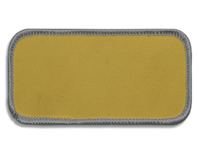 Blank Rectangle Patch 3 5/8" x 1 5/8" Light Yellow 31 on Medium Gold 17 Merrow Border