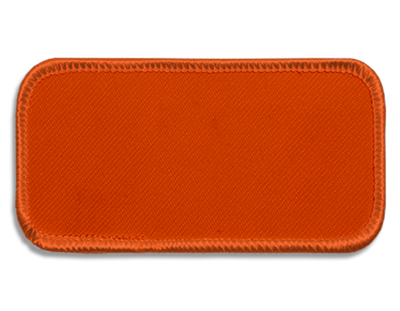 Blank Rectangle Patch 3 5/8" x 1 5/8" Orange 25 on Mango 18 Merrow Border
