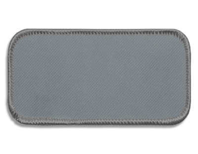 Blank Rectangle Patch 3 5/8" x 1 5/8" Silver 08 on Silver Grey 19 Merrow Border