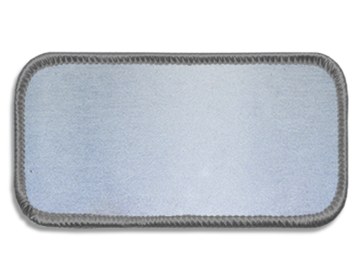 Blank Rectangle Patch 3 5/8" x 1 5/8" Reflective 89 on Silver Grey 19 Merrow Border