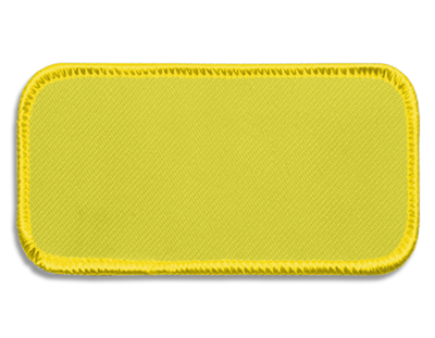 Blank Rectangle Patch 3 5/8" x 1 5/8" Yellow 15 on Yellow 20 Merrow Border