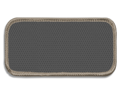 Blank Rectangle Patch 3 5/8" x 1 5/8" Classic Grey 74 on Grey 25 Merrow Border