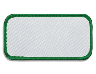 Blank Rectangle Patch 3 5/8" x 1 5/8" White 18 on Paddy Green 27 Merrow Border