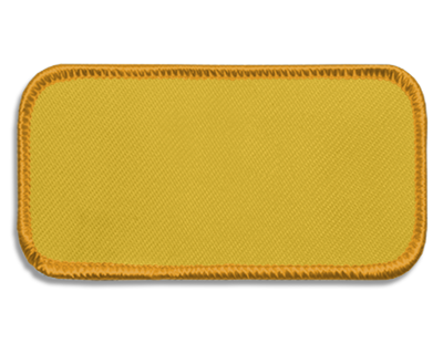 Blank Rectangle Patch 3 5/8" x 1 5/8" Light Yellow 31 on Aurora 53 Merrow Border