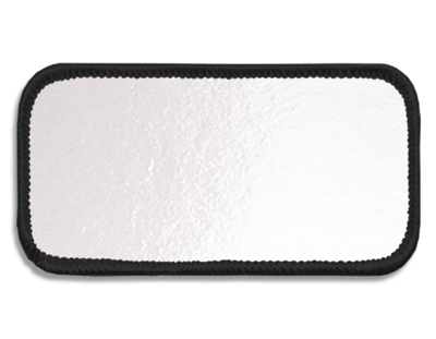 Blank Rectangle Patch 3 5/8" x 1 5/8" Brite White 51 on Special Grey 58 Merrow Border