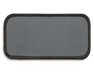 Blank Rectangle Patch 3 5/8" x 1 5/8" Graphite 22 on Beige 72 Merrow Border