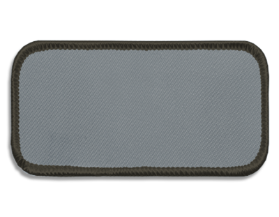 Blank Rectangle Patch 3 5/8" x 1 5/8" Heather Grey 42 on Beige 72 Merrow Border