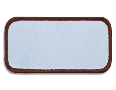 Blank Rectangle Patch 3 5/8" x 1 5/8" White 18 on Cardinal 74 Merrow Border