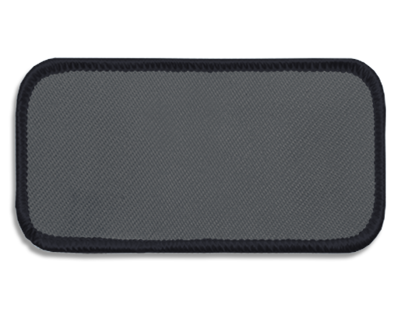 Blank Rectangle Patch 3 5/8" x 1 5/8" Graphite 22 on Graphite 77 Merrow Border