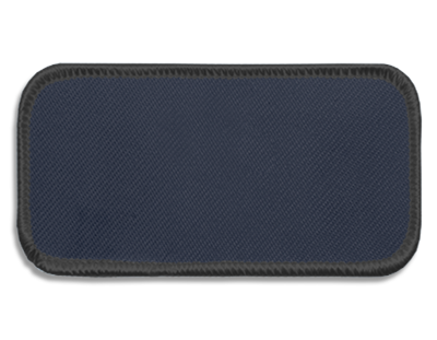 Blank Rectangle Patch 3 5/8" x 1 5/8" Slate 33 on Graphite 77 Merrow Border