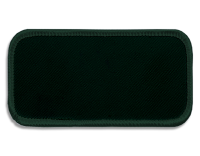 Blank Rectangle Patch 3 5/8" x 1 5/8" Dark Green 09 on Dark Green 81 Merrow Border