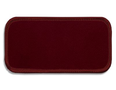 Blank Rectangle Patch 3 5/8" x 1 5/8" Maroon 24 on Burgundy 88 Merrow Border