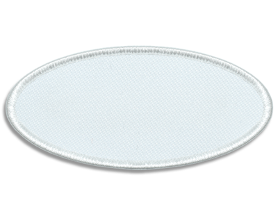 Blank Oval Patch 3 1/4" x 1 1/2"  White 18 on White 00 Merrow Border