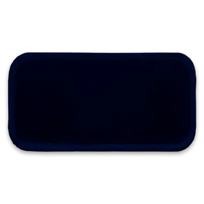 3.625" x 1.625" - Blank Rectangle Patch - Dark Navy Fabric with Merrow Midnight Border - Industrial Backing