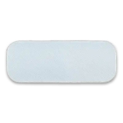 3.25" x 1.25" - Blank Rectangle Patch - White Fabric with Embroidered White Border - Industrial Backing
