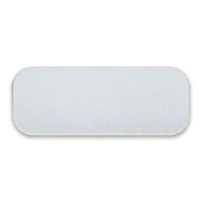 3.75" x 1.375" - Blank Rectangle Patch - White Fabric with Embroidered White Border - Industrial Backing