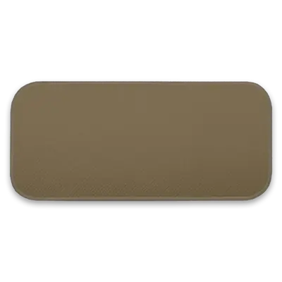4" x 1.875" - Blank Rectangle Patch - Tan Fabric with Embroidered Tan Border - Industrial Backing