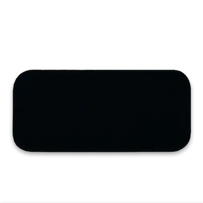 3.625" x 1.625" - Blank Rectangle Patch - Black Fabric with Embroidered BlackBorder - Industrial Backing
