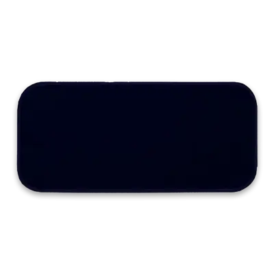 3.625" x 1.625" - Blank Rectangle Patch - Dark Navy Fabric with Embroidered Midnight Border - Industrial Backing
