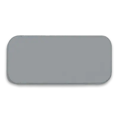 3.625" x 1.625" - Blank Rectangle Patch - Silver Fabric with Embroidered Silver Border - Industrial Backing
